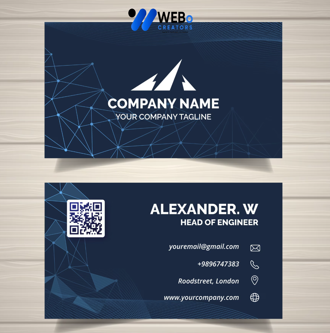Elegant Professional Business card design with golden stripes Agency in Georgia